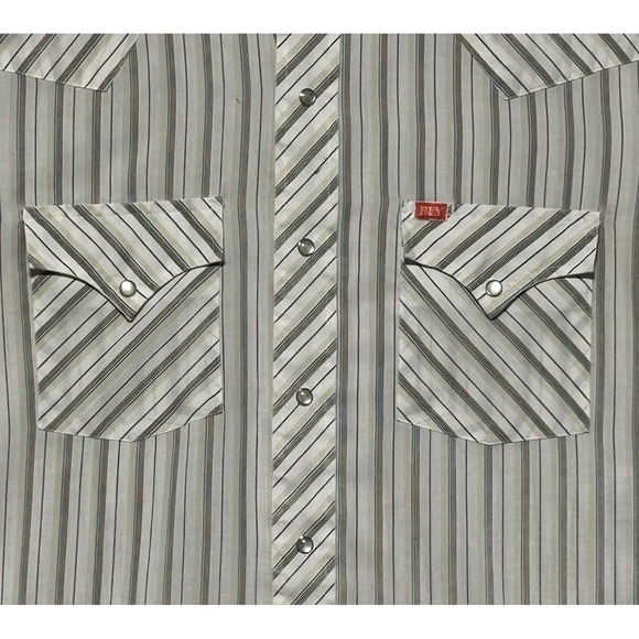 Vintage Ely Plains Shirt Mens L Long Sleeve Pearl Snap Cowboy Western Ranch Ride - Picture 2 of 10